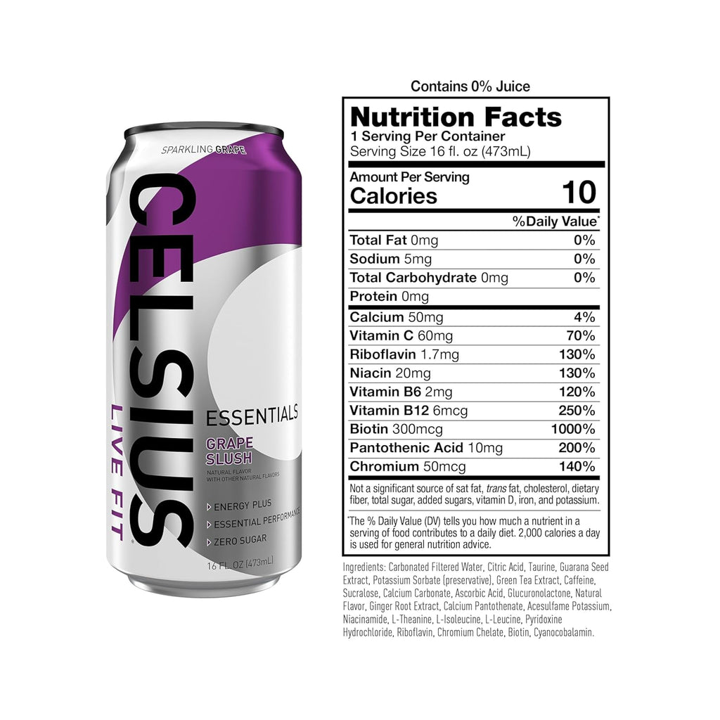BEBIDA CELSIUS ESSENTIALS GRAPE SLUSH