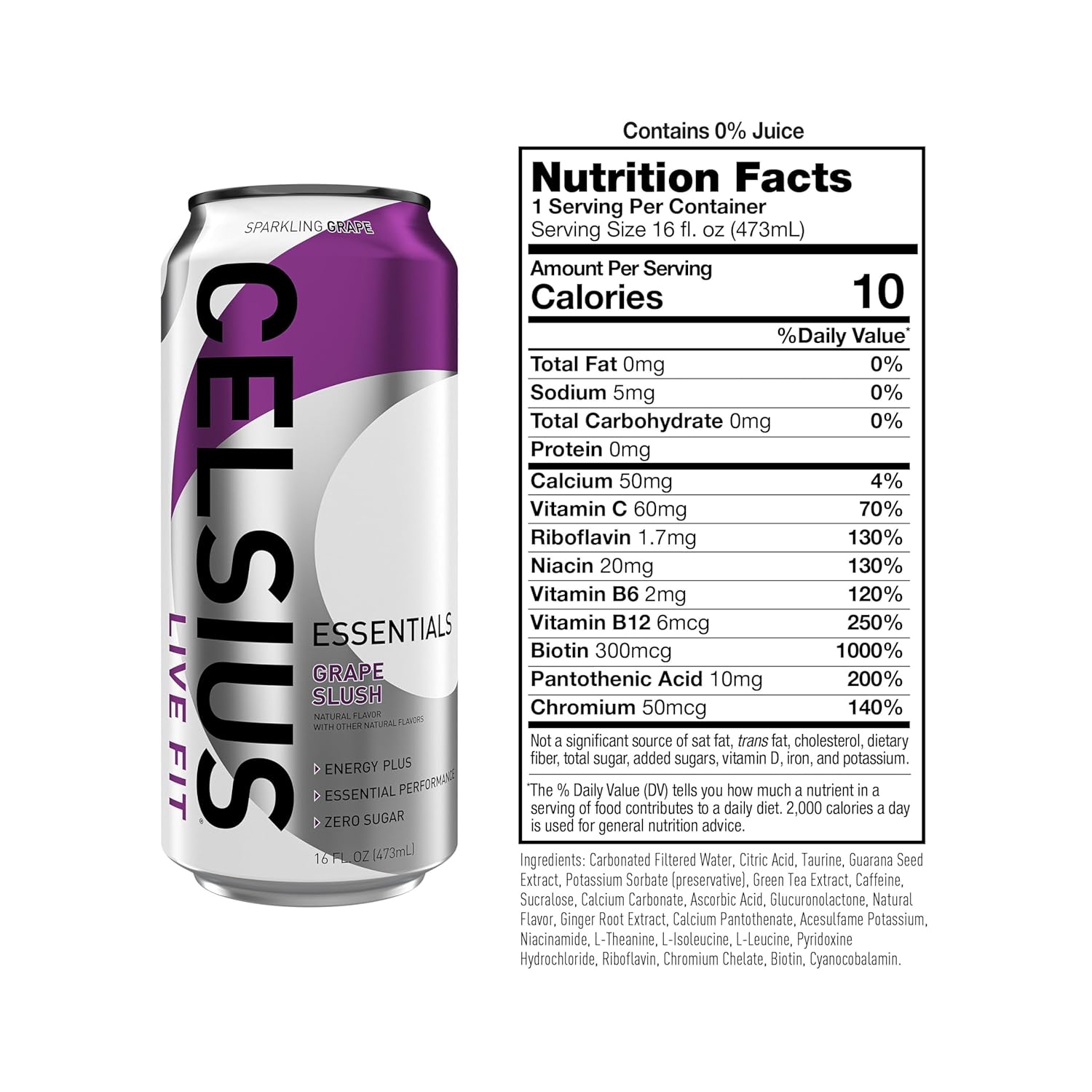 BEBIDA CELSIUS ESSENTIALS GRAPE SLUSH