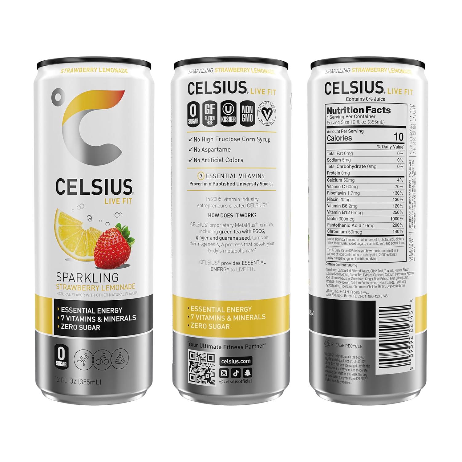 BEBIDA CELSIUS LIVE FIT SPARKLING STRAWBERRY LEMONADE
