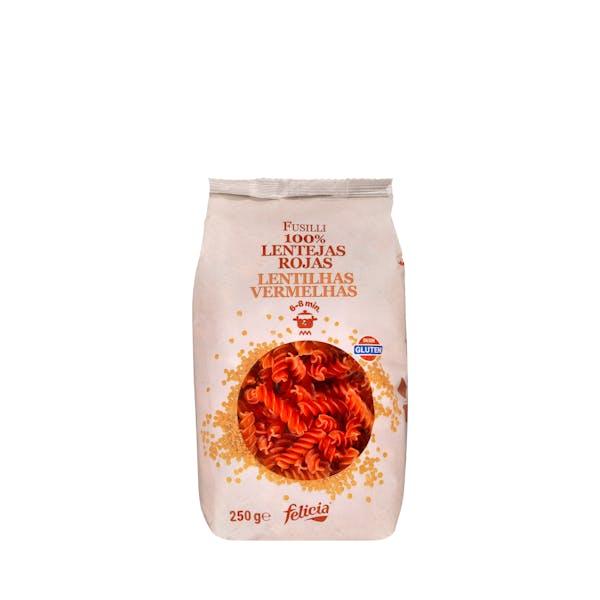Pasta Fusilli 100% Lentejas Rojas Felicia 250 g