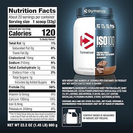 Dymatize ISO 100   20 serv   Fudge Brownie