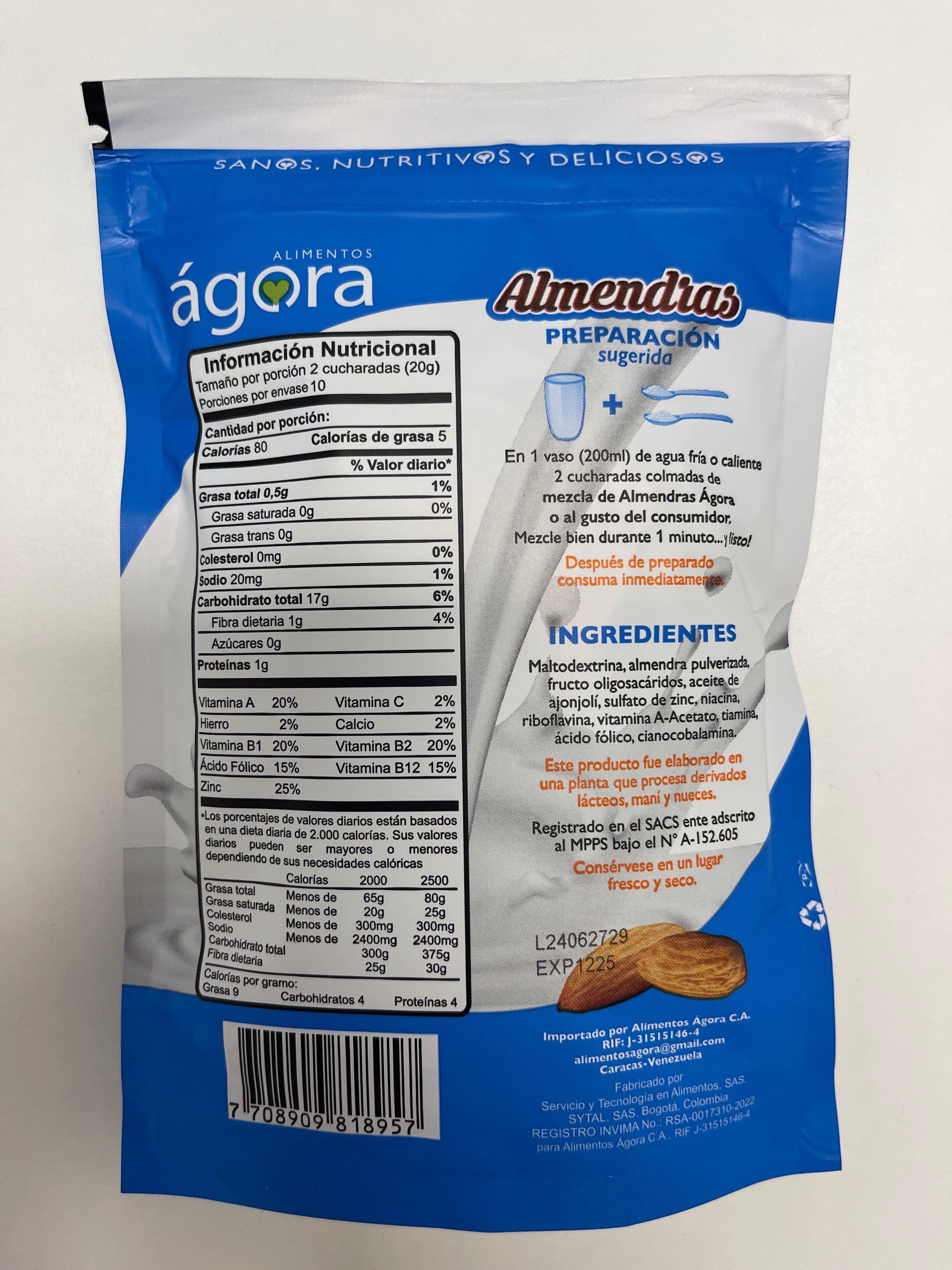 Leche de almendras en Polvo Agora 200 g