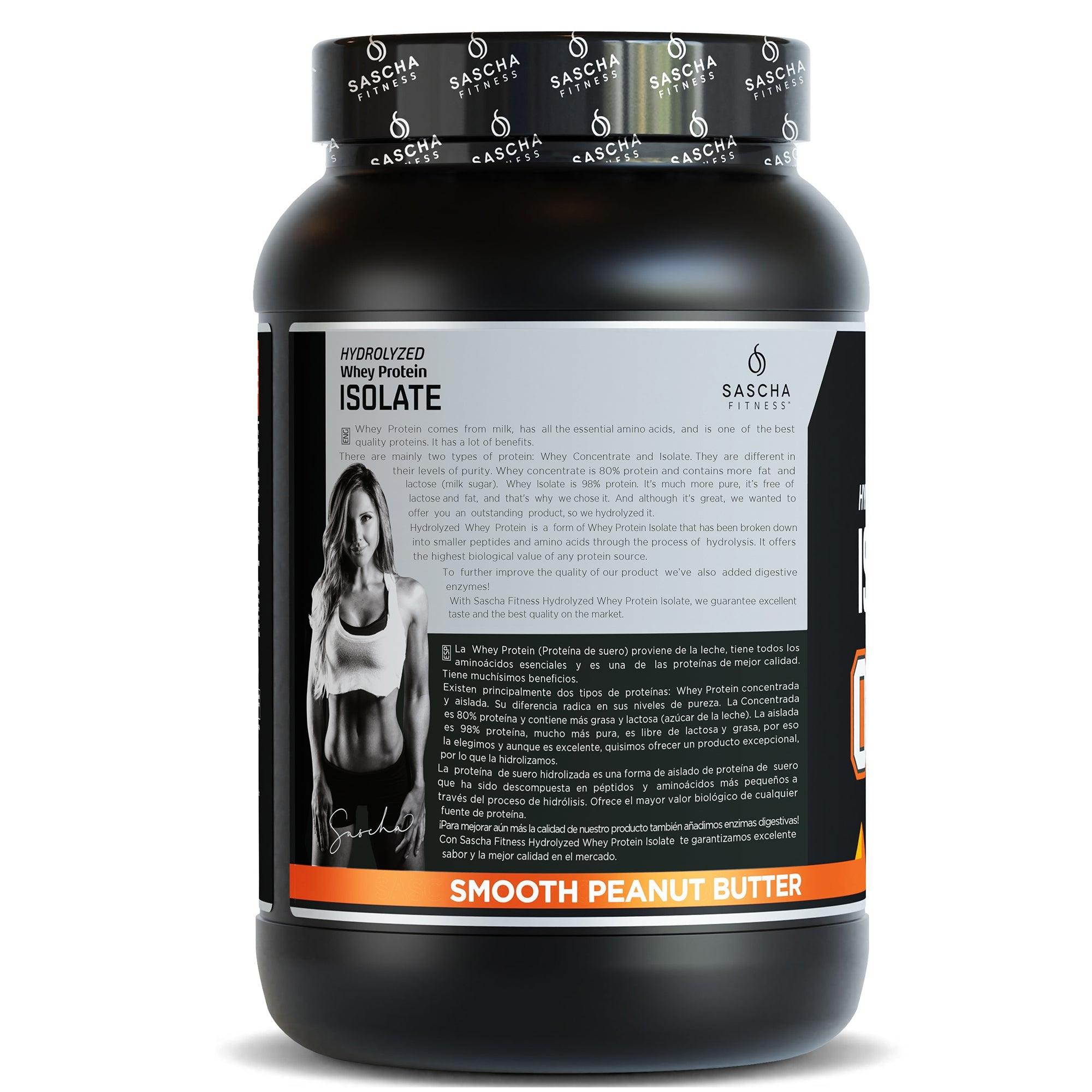 Sascha Fitness Hydrolyzed Whey Protein Isolate PEANUT BUTTER 986 g