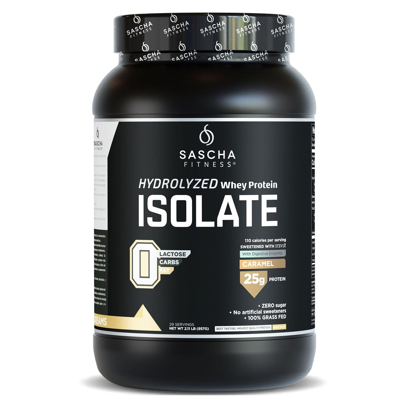 Sascha Fitness Hydrolyzed Whey Protein Isolate CARAMELO 986 g