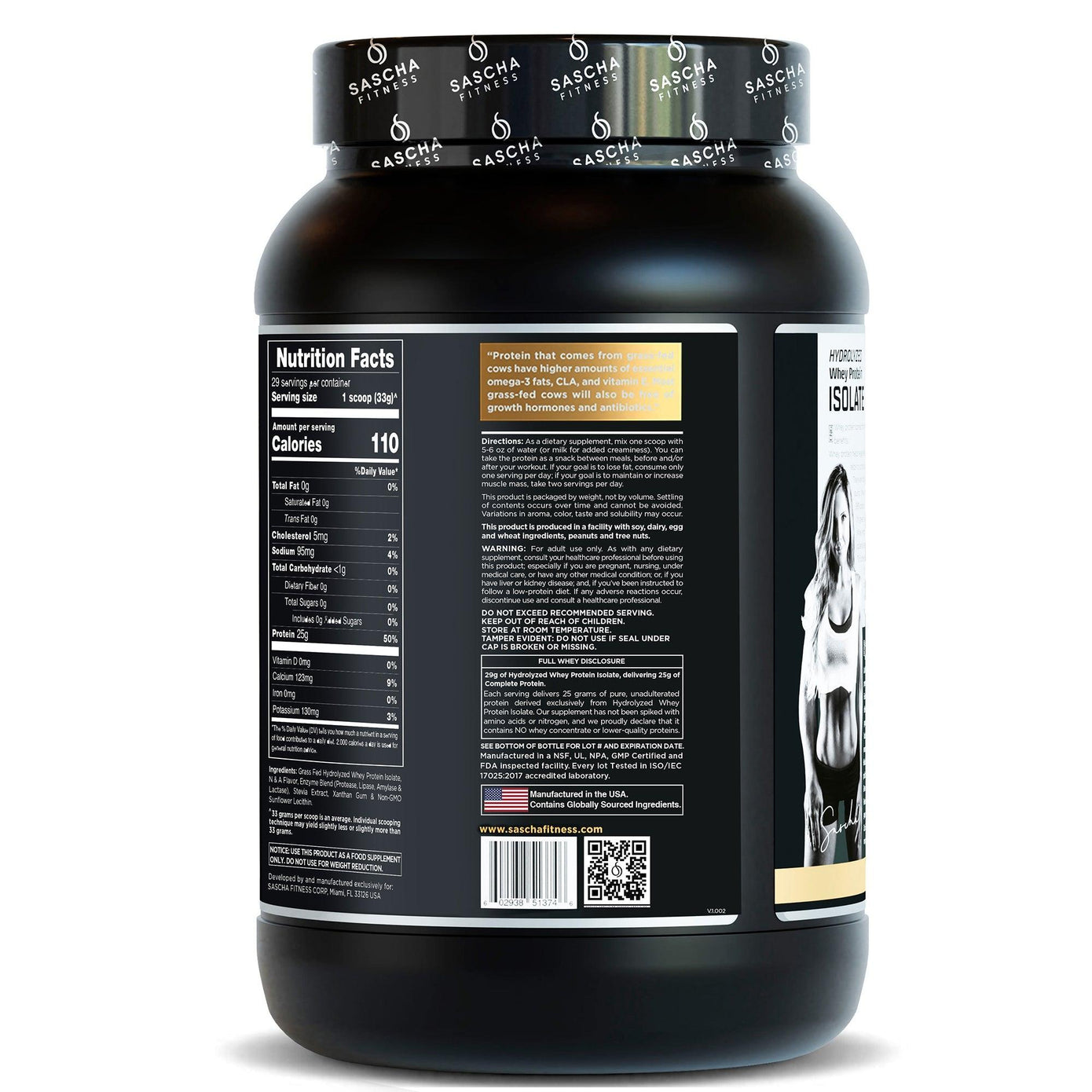 Sascha Fitness Hydrolyzed Whey Protein Isolate CARAMELO 986 g