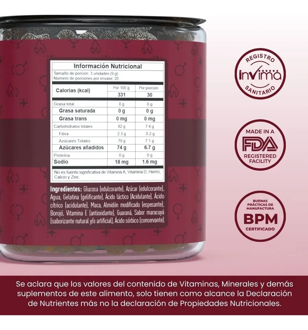 The Gummy Box Deep Love - Maca, Guaraná y Borojó