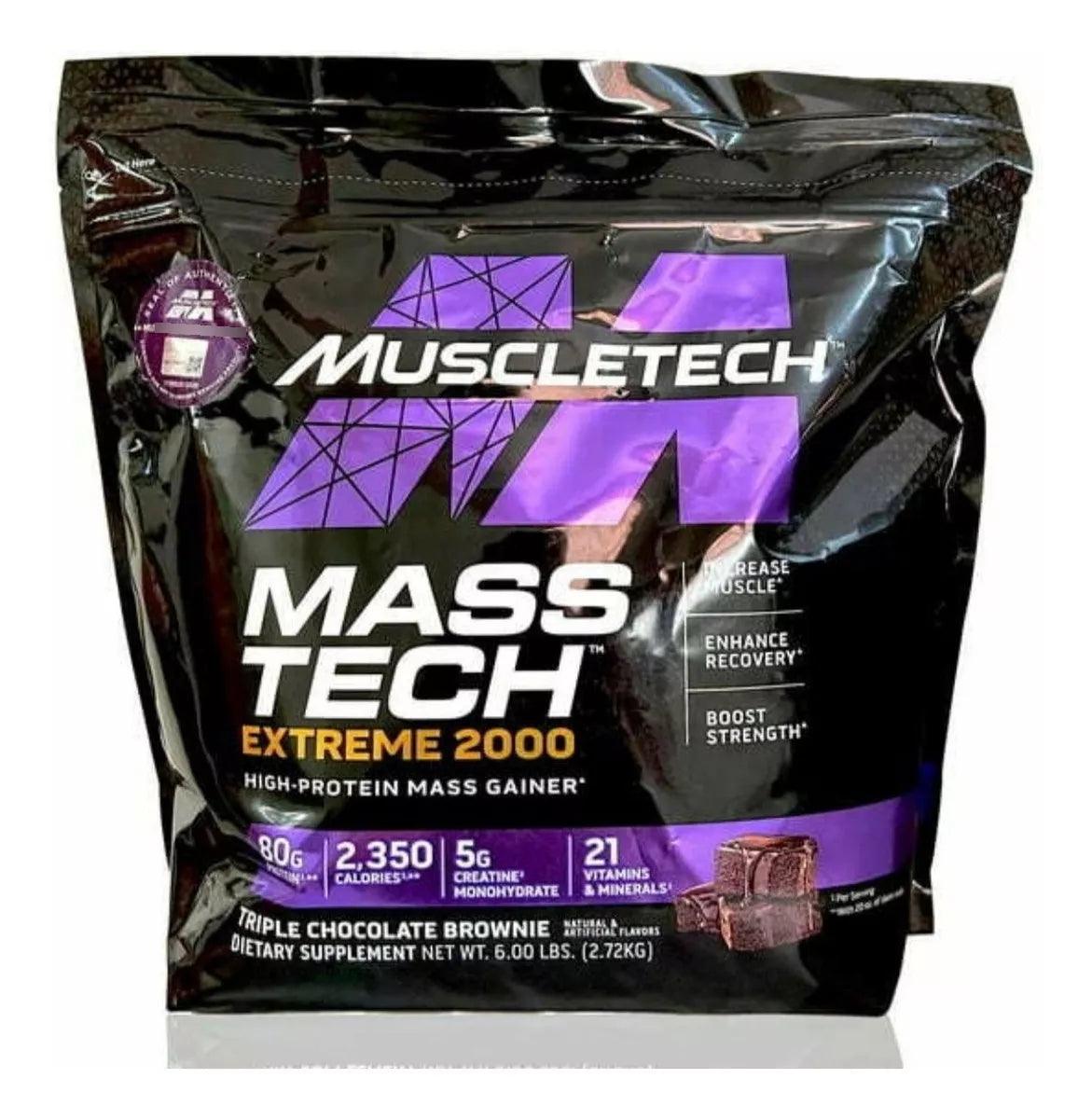 MuscleTech Mass Gainer   Tech Extreme 2000 6 lb   Triple Chocolate Brownie
