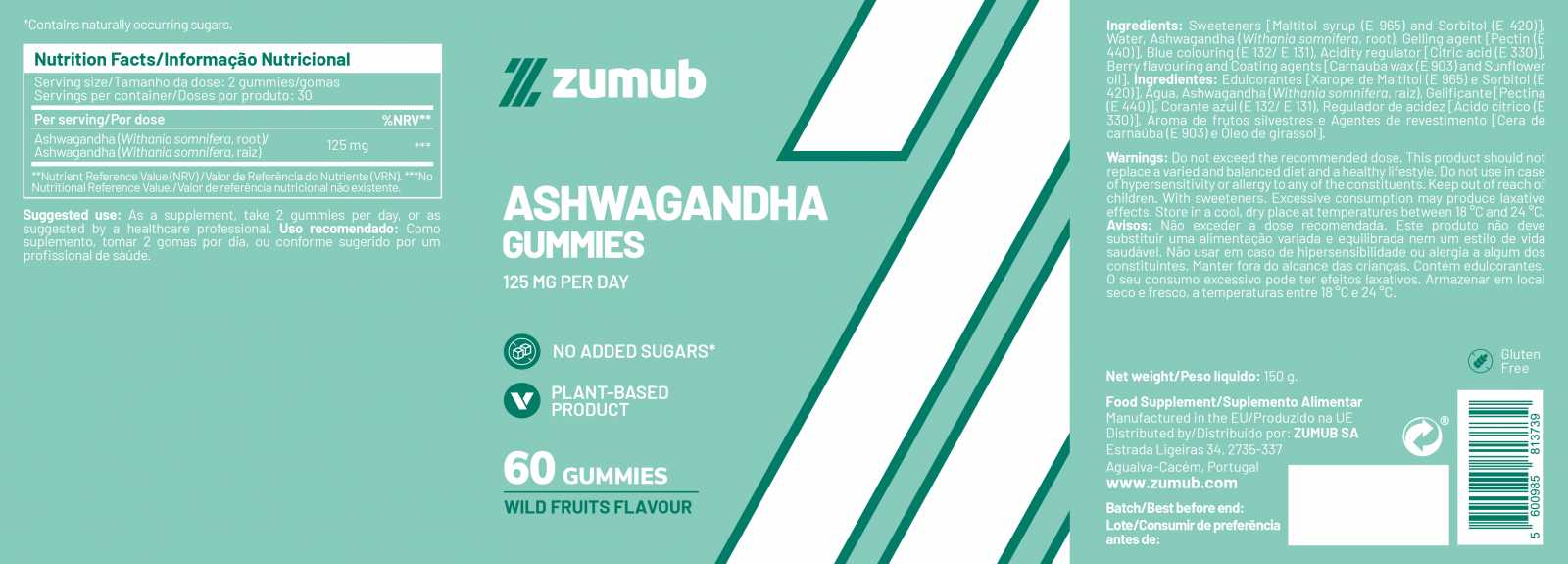 Zumub Ashwagandha 60 Gummies