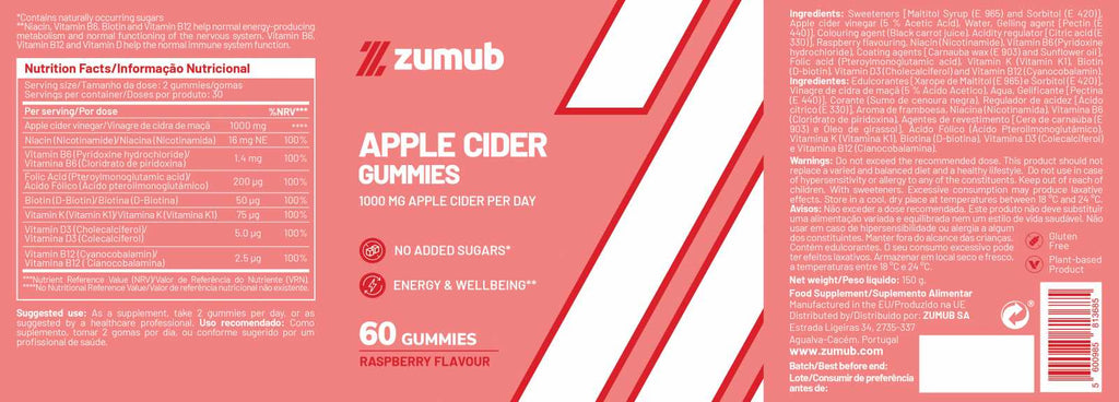 Zumub Gomitas de Vinagre de Sidra de Manzana