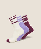 Gymshark Essentials Crew Sock 3pk – Strength Pink/Soft White/Pace Purple
