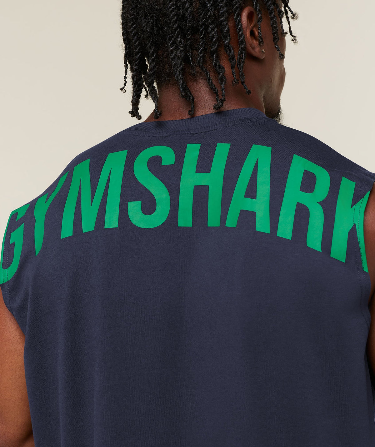 Gymshark Power Cut Off Tank – Heavy Blue/Track Green