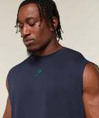 Gymshark Power Cut Off Tank – Heavy Blue/Track Green