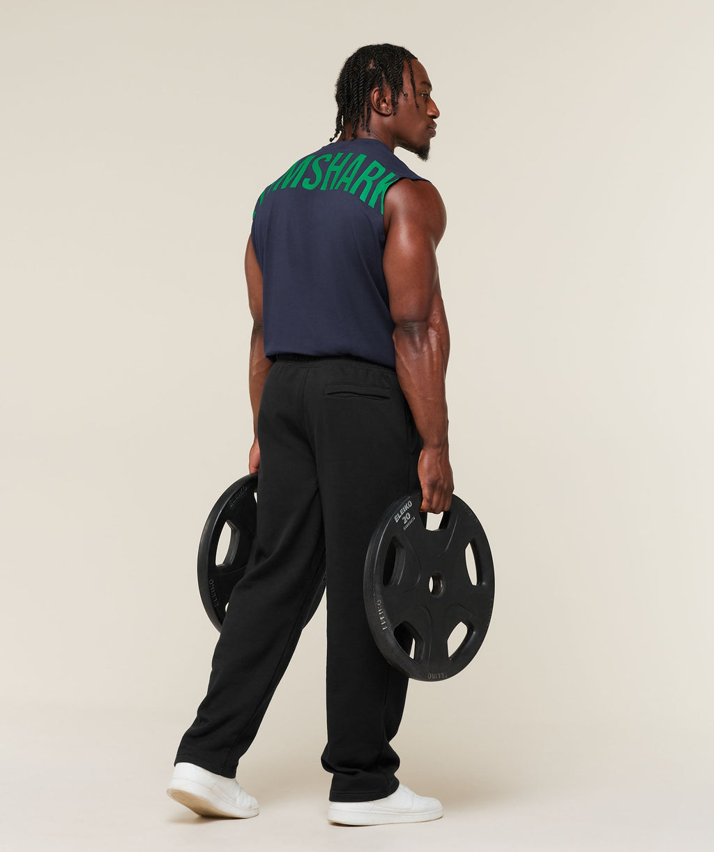 Gymshark Power Cut Off Tank – Heavy Blue/Track Green