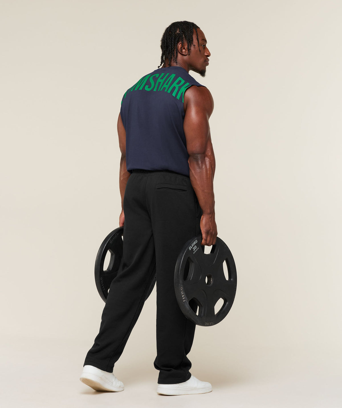 Gymshark Power Cut Off Tank – Heavy Blue/Track Green
