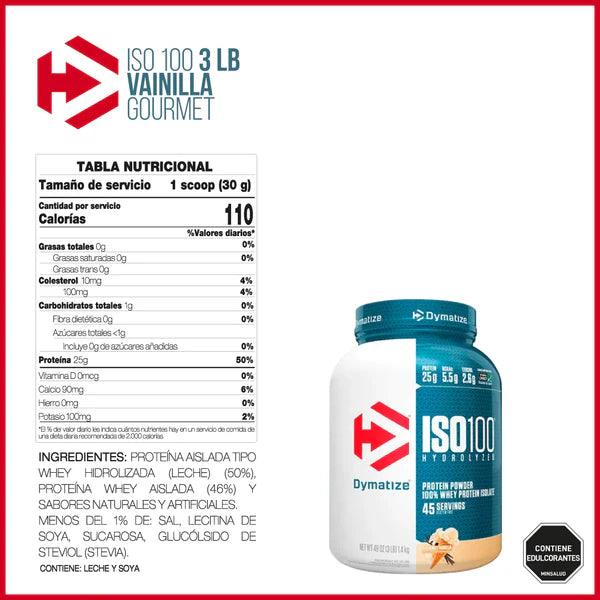 Dymatize ISO 100   3 lb   Gourmet Vainilla
