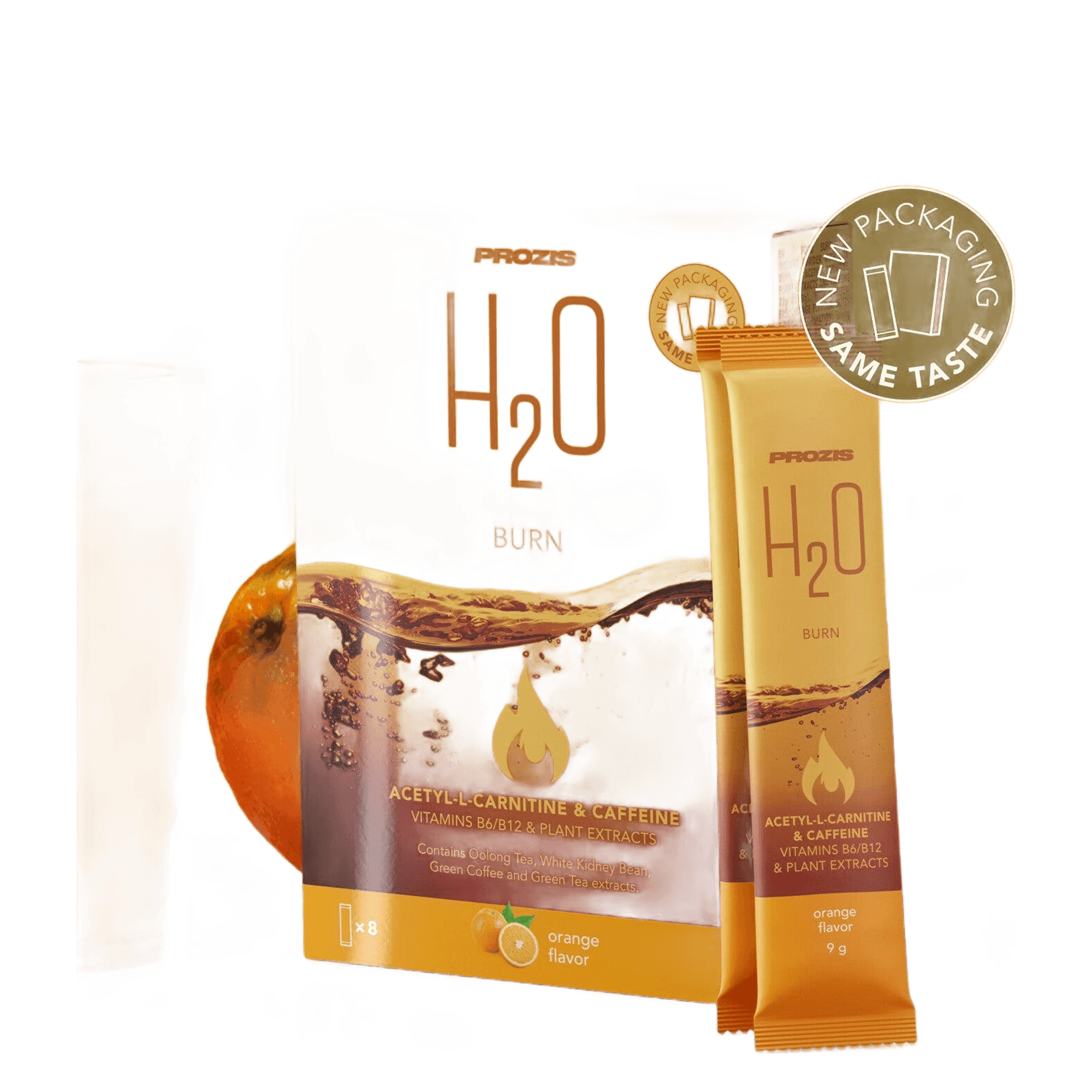 Quemador Prozis 8 x H2O Burn 9 g Naranja
