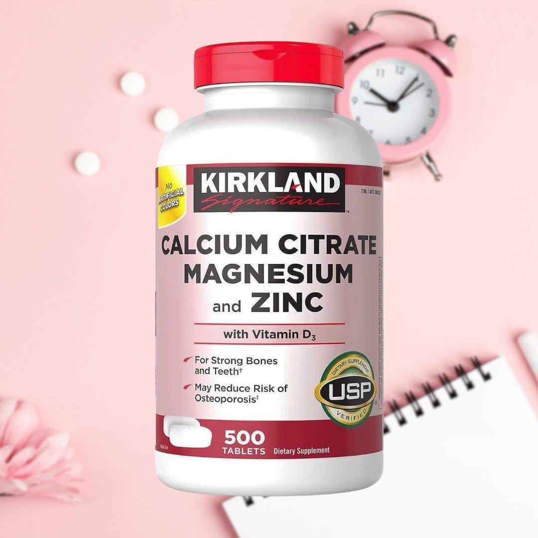 Vitamina Kirkland Citrato de Magnesio y Zinc   500 Capsulas