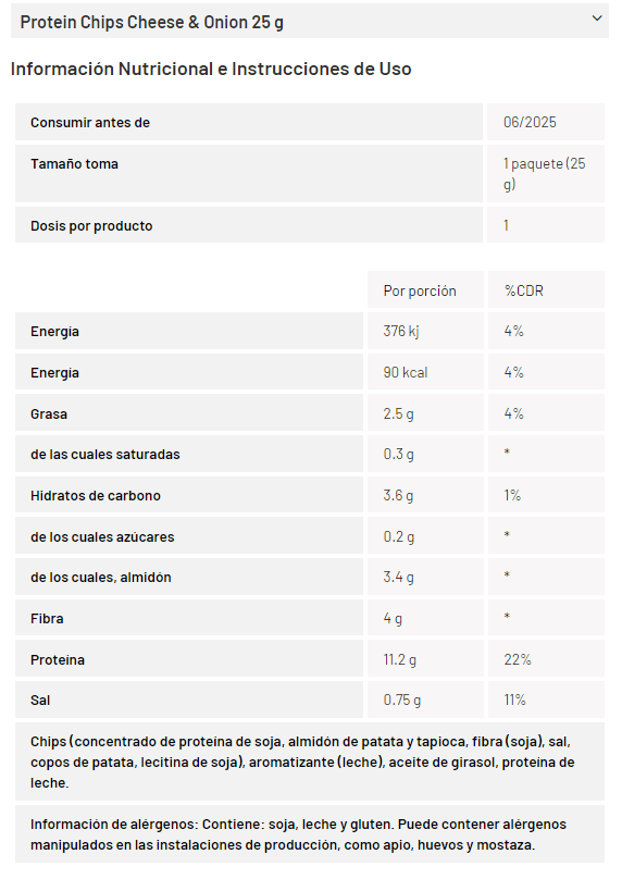 Zumub Protein Chips Queso cebolla 25g