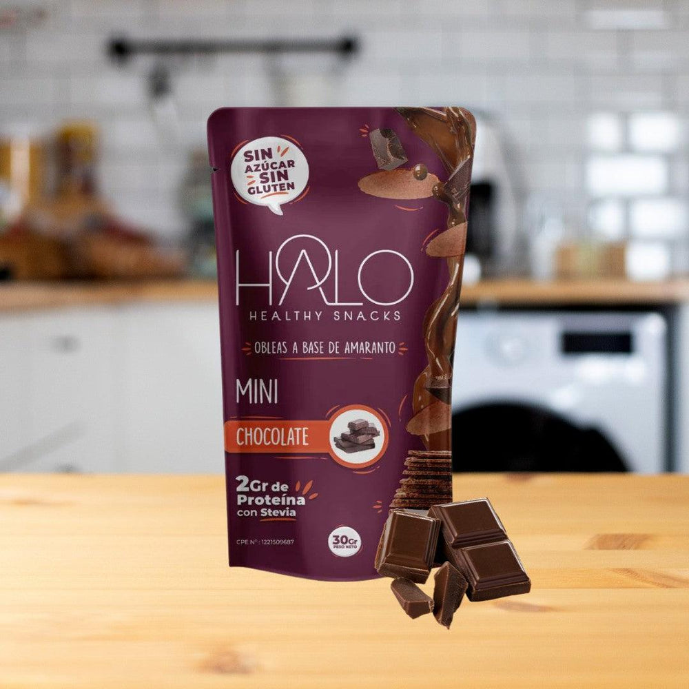 Paquete HALO Obleas Mini de Amaranto Chocolate 30 g