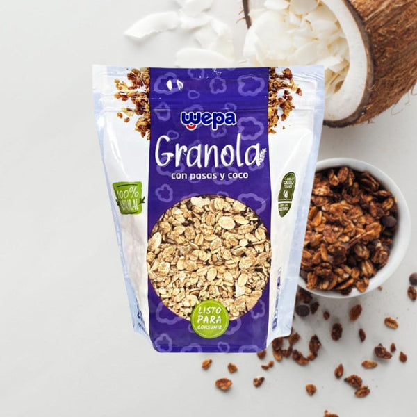 GRANOLA COCO CON PASAS BOLSA WEPA DOYPACK 200G