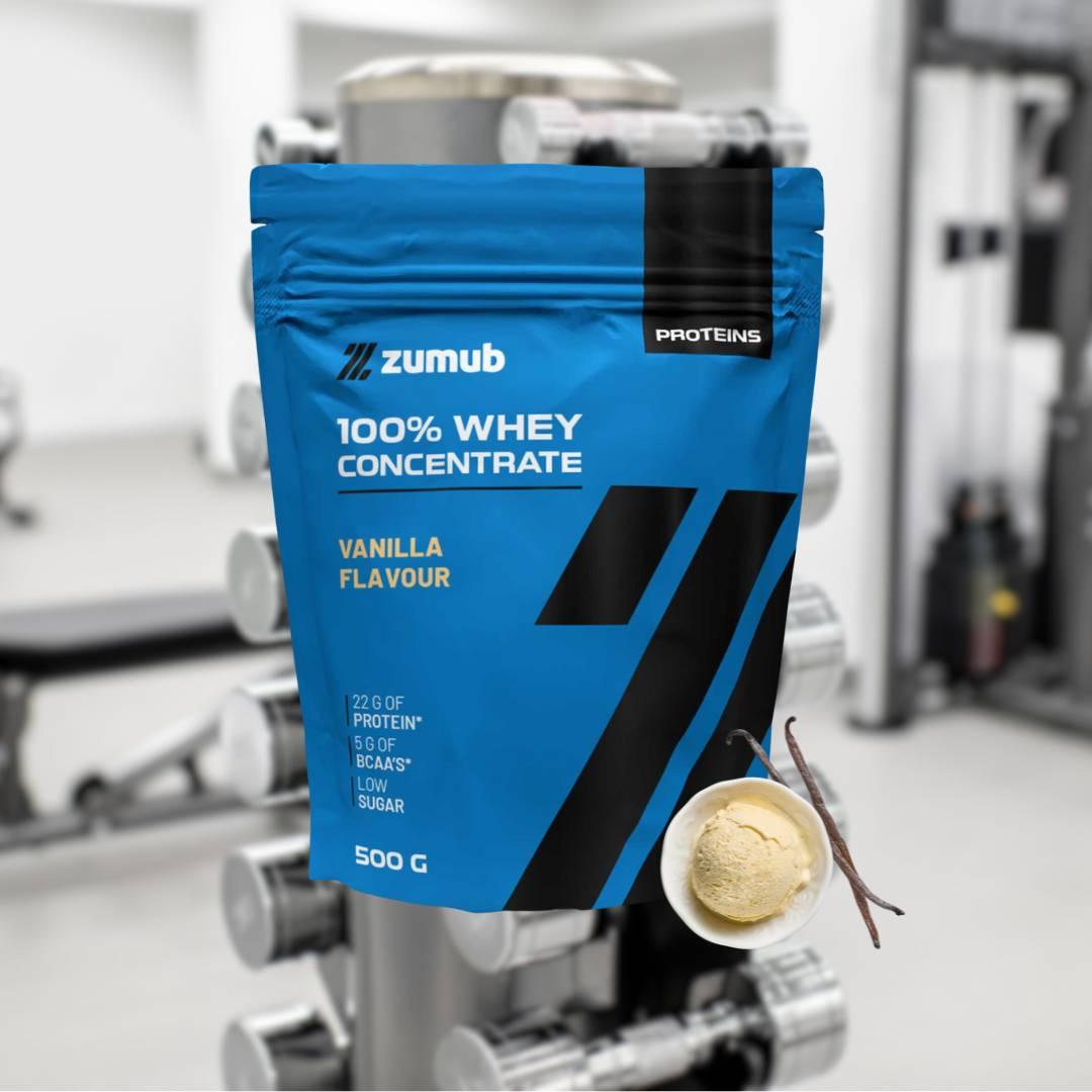 Zumub Proteína 100% Whey Concentrada 500 g   Vainilla