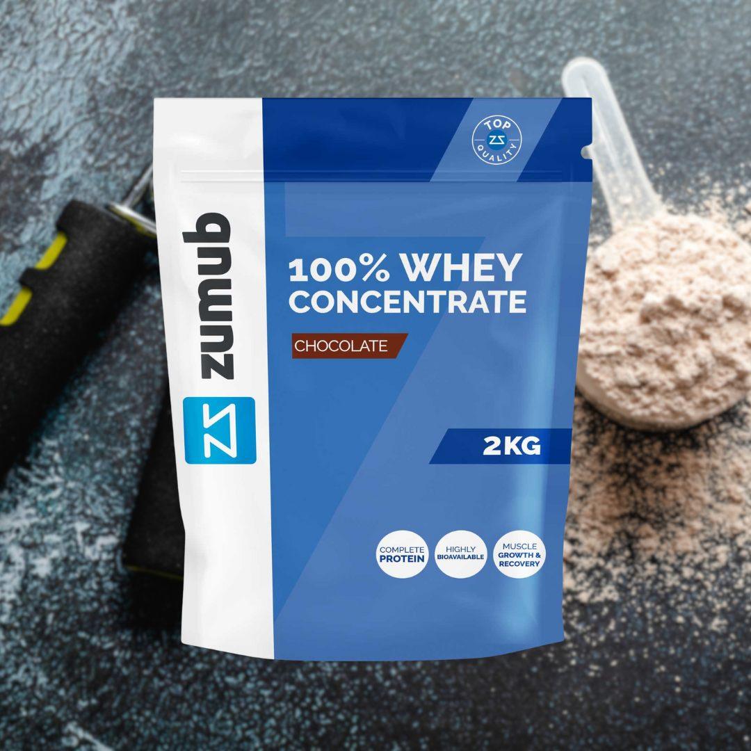Zumub Proteína 100% Whey Concentrada 2 kg   Chocolate