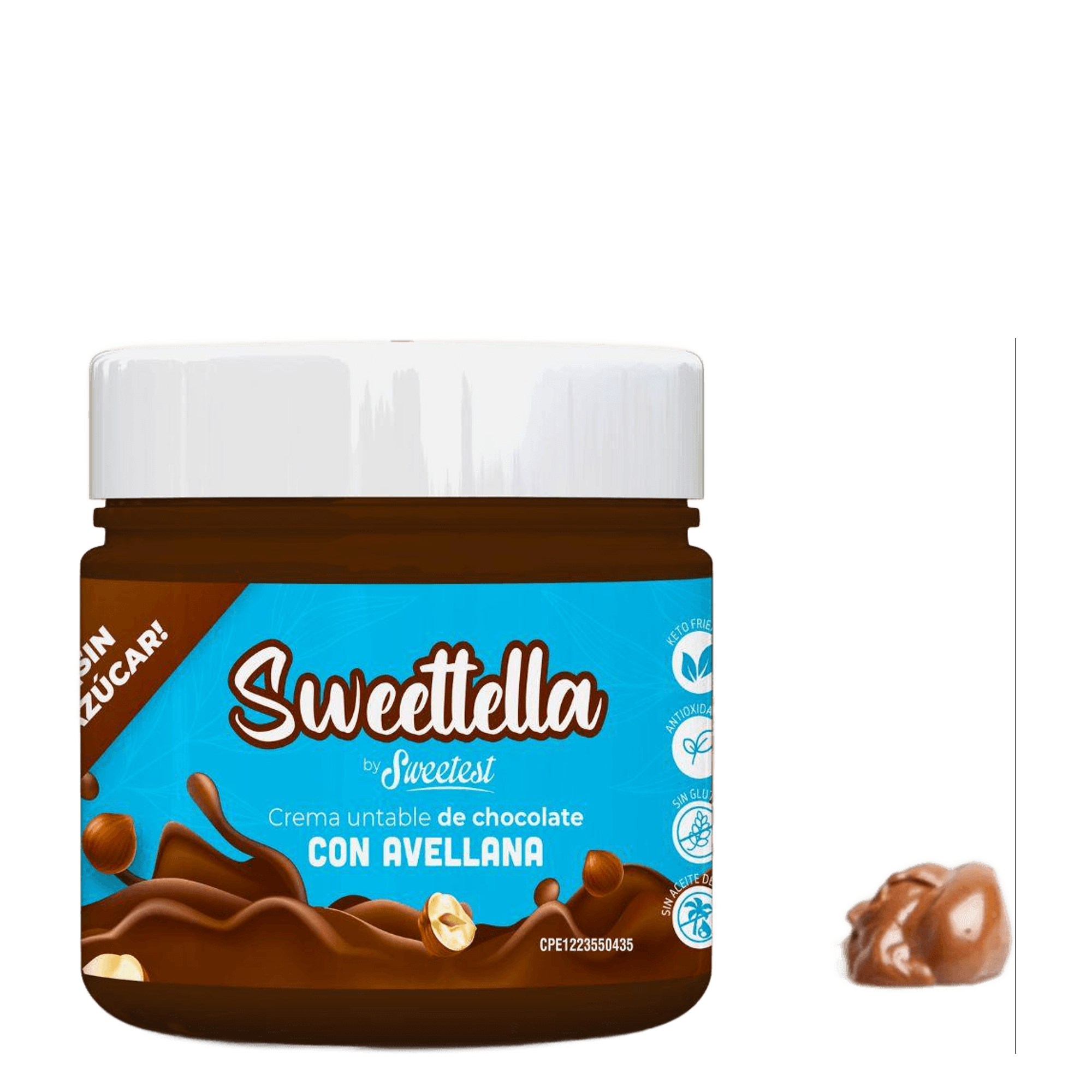 CREMA UNTABLE SWEETEST DE CHOCOLATE CON AVELLANA SIN AZÚCAR SWEETTELLA 200 G