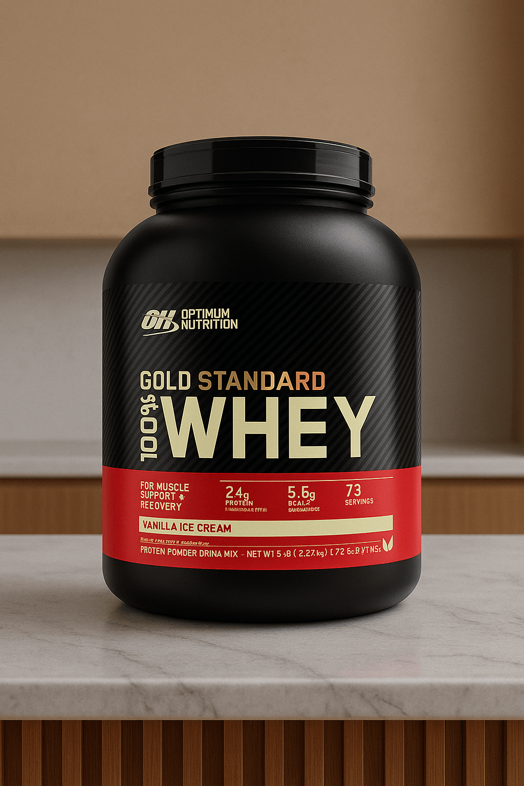 Proteína Optimum Nutrition 100% Whey Gold Standard 5 lb   Vainilla Ice Cream