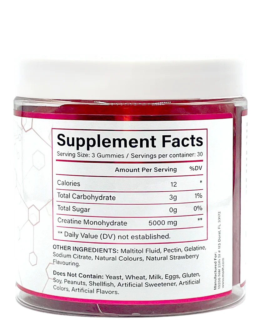 CREATINA MO4T Monohidratada 90 Gomitas Fresa