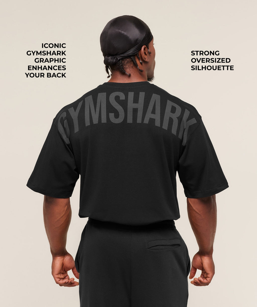 Gymshark Power T-Shirt - Black/Asphalt Grey