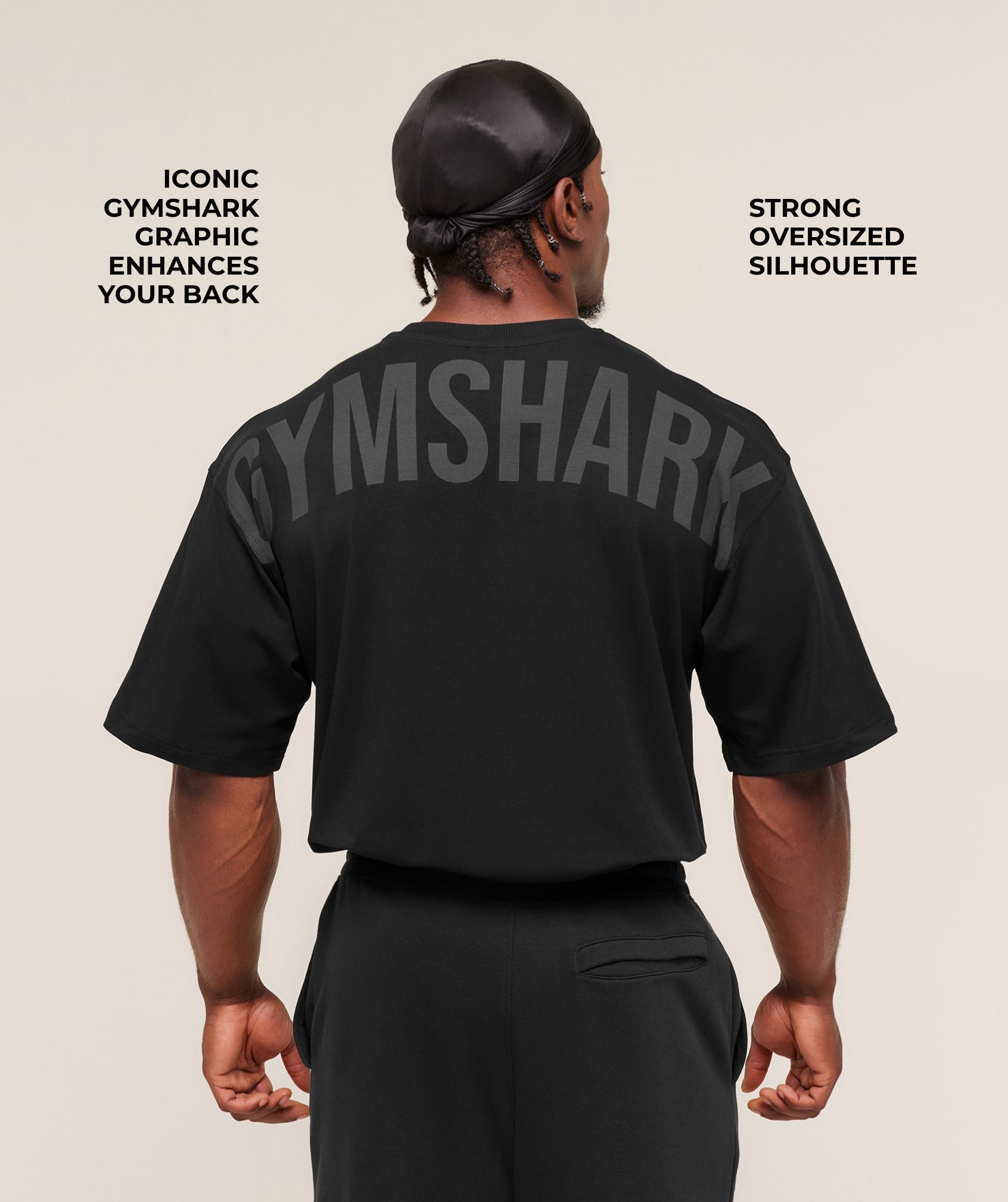 Gymshark Power T-Shirt - Black/Asphalt Grey