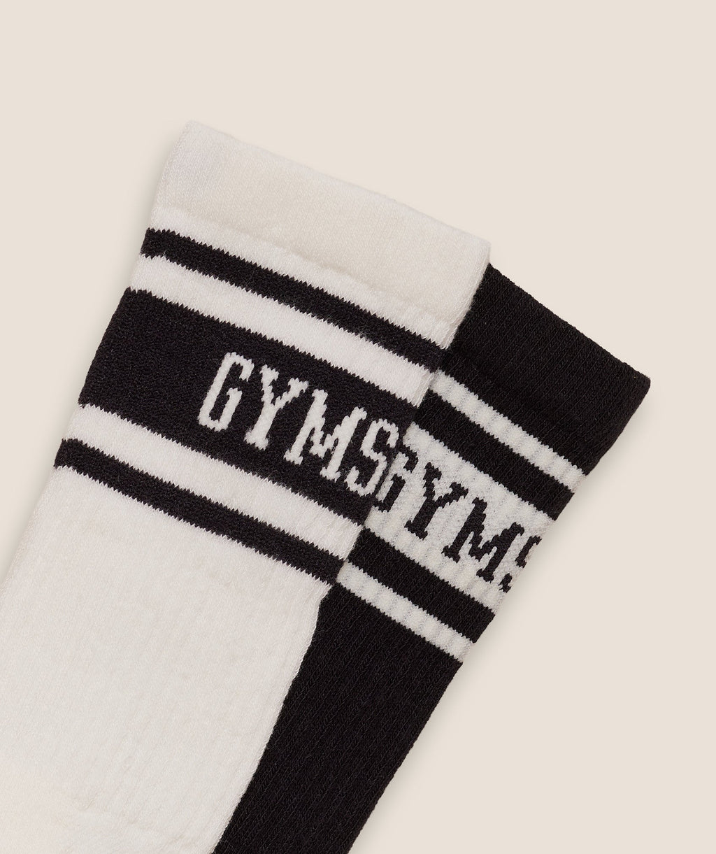 Gymshark Collegiate Crew Sock 2pk Black