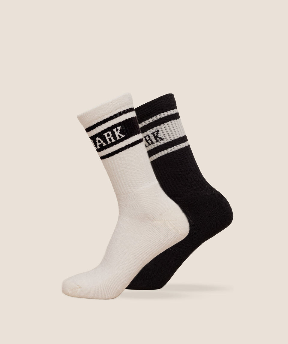 Gymshark Collegiate Crew Sock 2pk Black