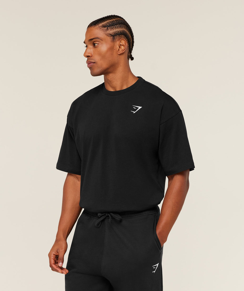 Gymshark Crest Oversized T-Shirt - GS Black