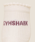Gymshark Frill Pilates Midi Sock – Soft White/Calm Pink