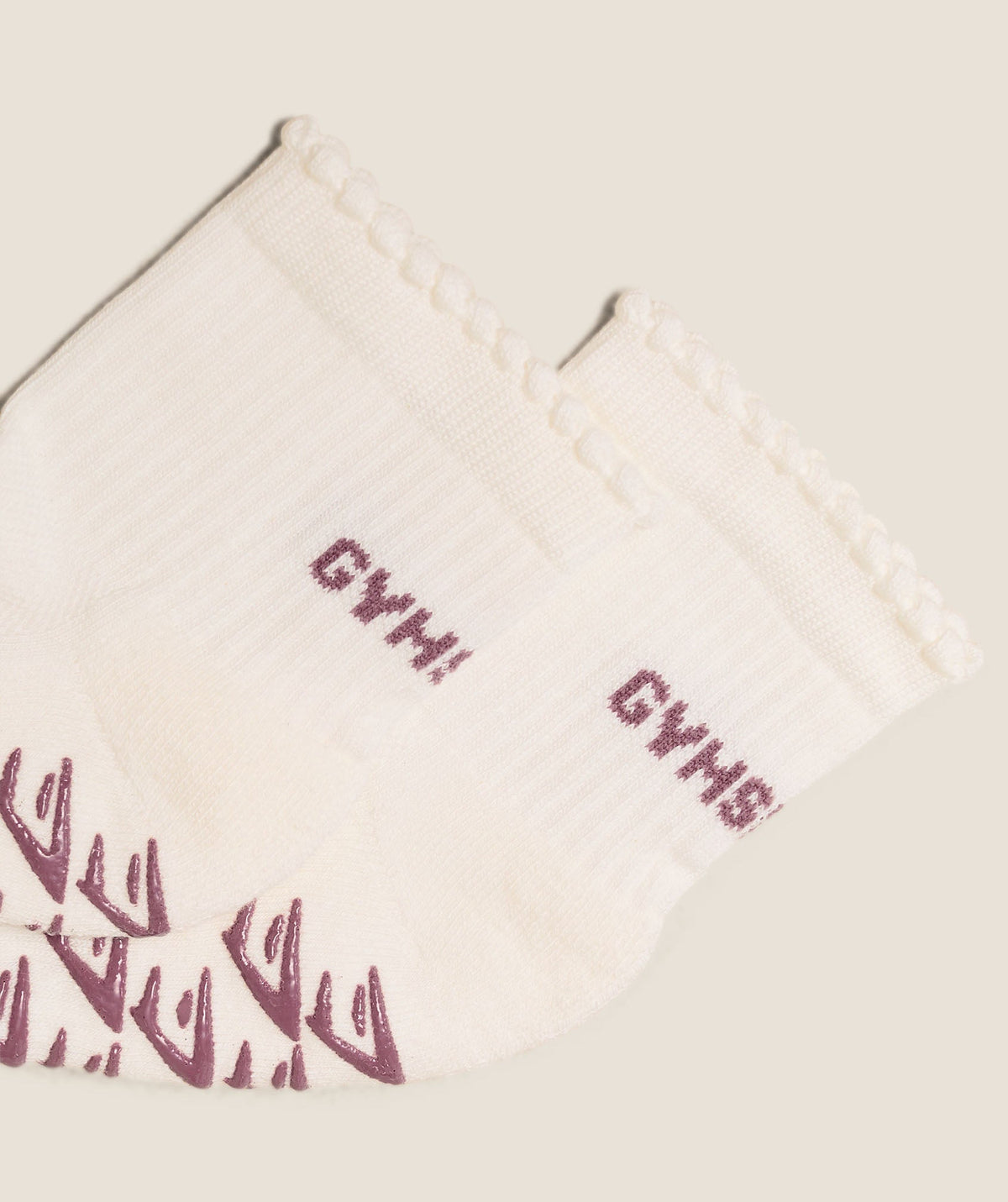 Gymshark Frill Pilates Midi Sock – Soft White/Calm Pink