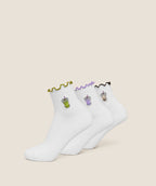 Gymshark Hydration Graphic Midi Frill Socks 3pk – White