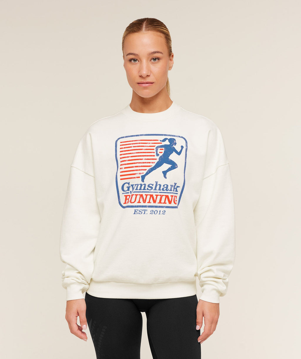 Gymshark Run Club Graphic Sweatshirt – GS Soft White