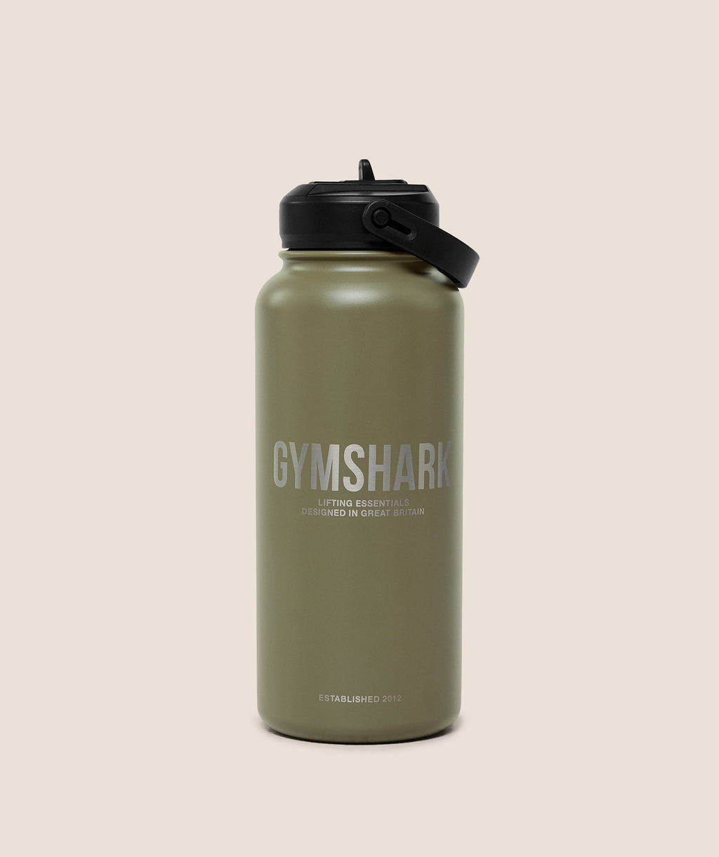 Gymshark Metal Insulated Straw Bottle 1L – GS Grounded Green