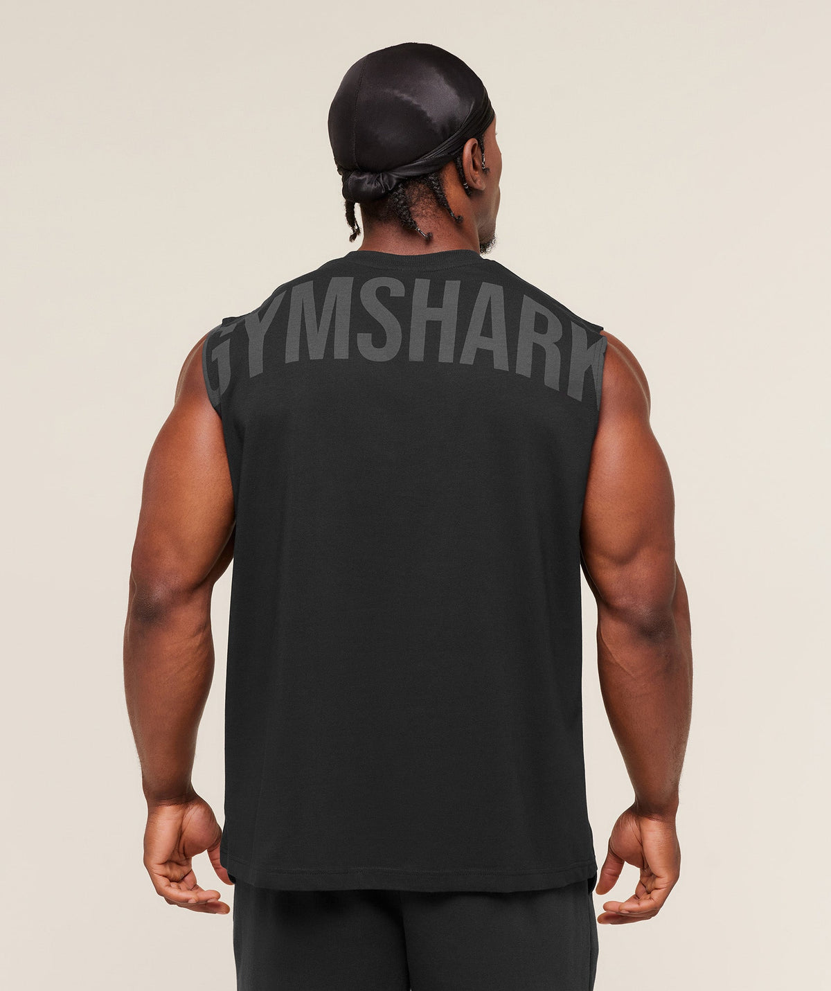 Gymshark Power Cut Off Tank – Black/Asphalt Grey
