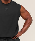 Gymshark Power Cut Off Tank – Black/Asphalt Grey