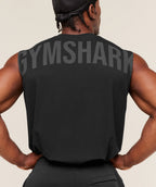 Gymshark Power Cut Off Tank – Black/Asphalt Grey