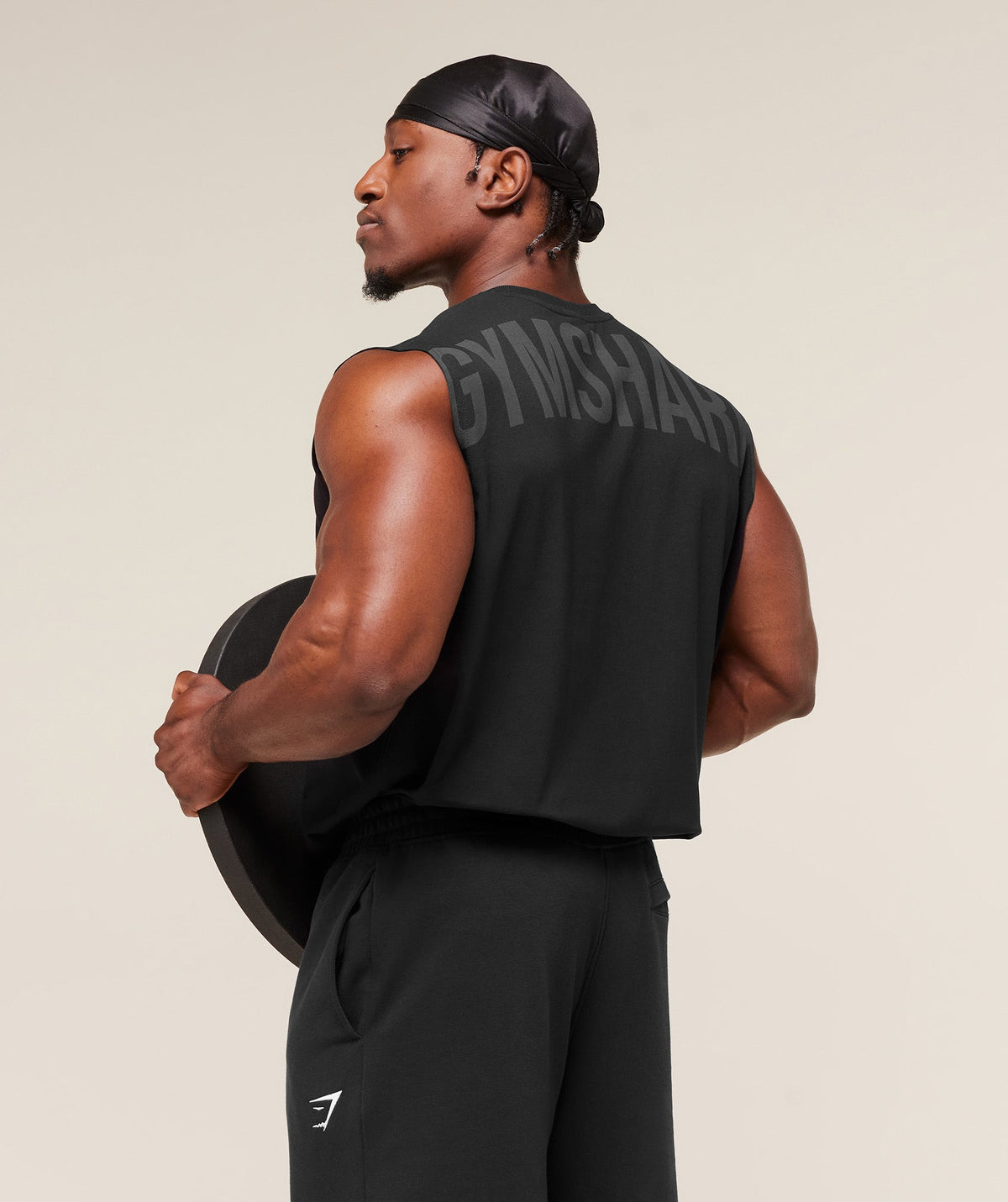 Gymshark Power Cut Off Tank – Black/Asphalt Grey