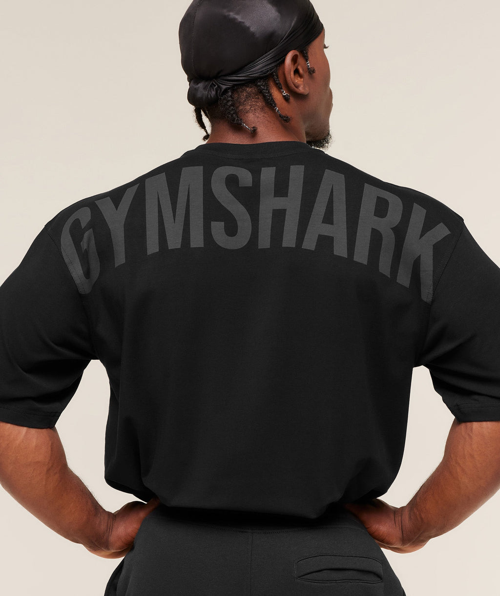 Gymshark Power T-Shirt - Black/Asphalt Grey