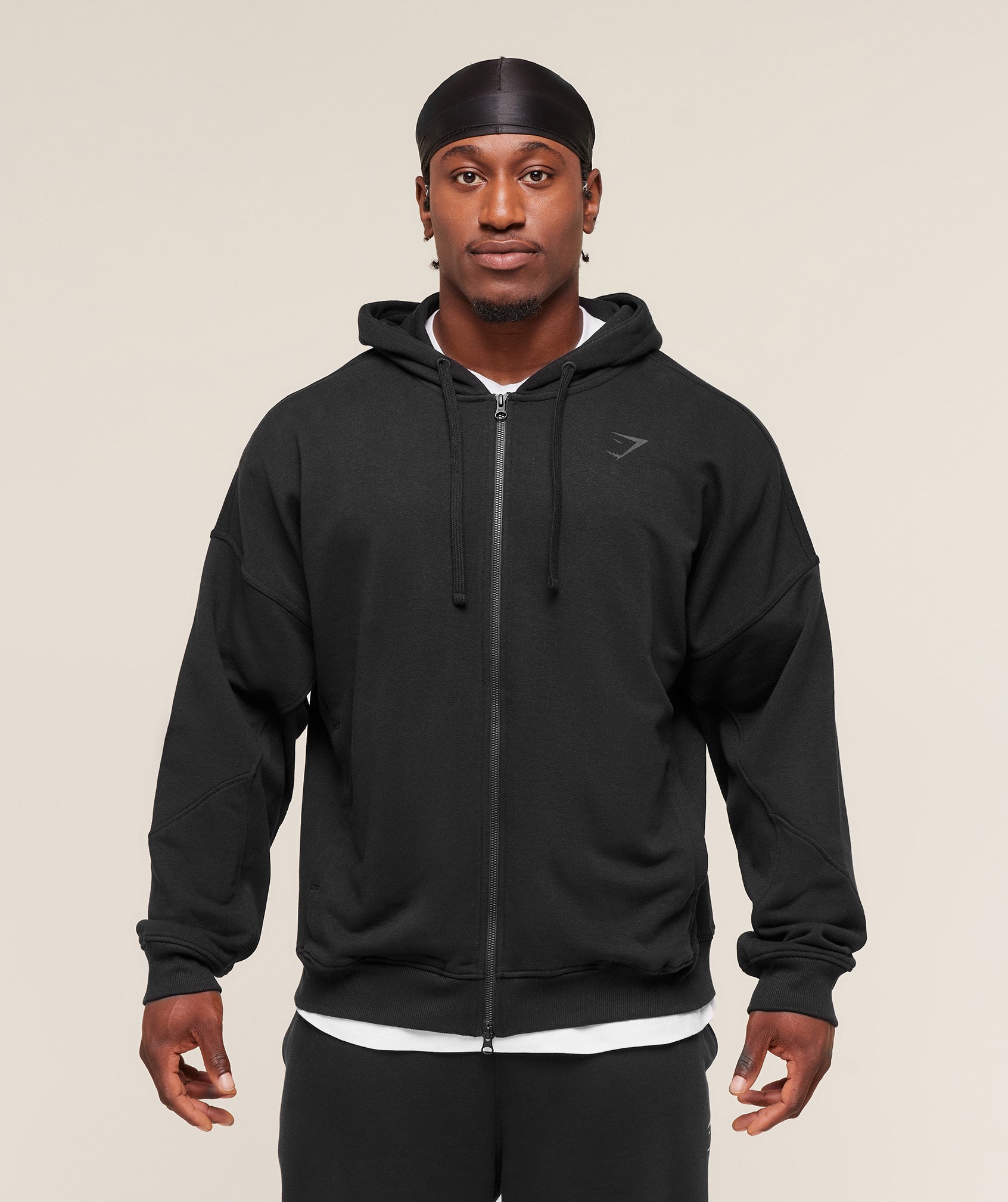 Gymshark Power Zip Up Hoodie - Black/Asphalt Grey