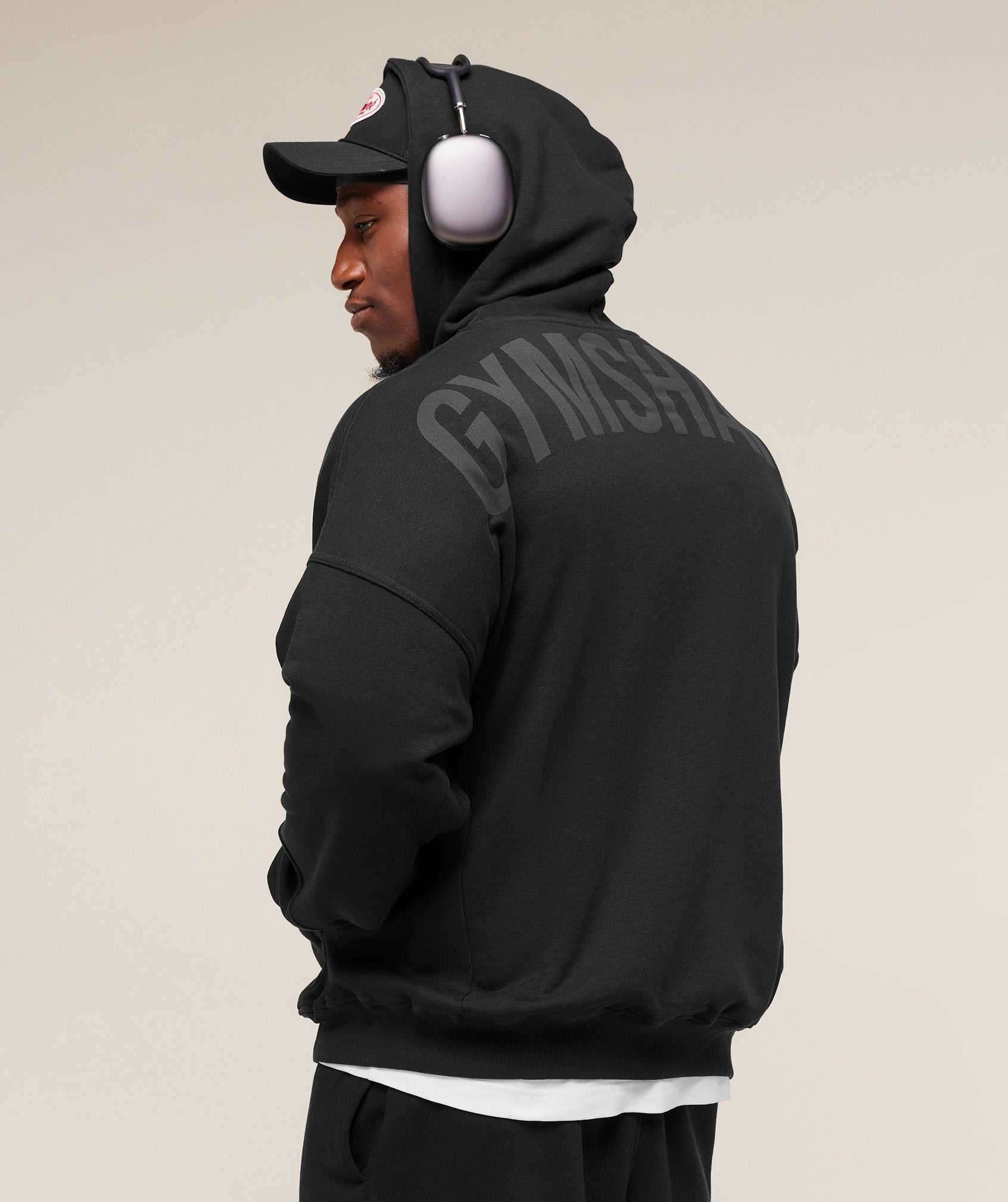 Gymshark Power Zip Up Hoodie - Black/Asphalt Grey