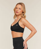 Gymshark Ruched Strappy Sports Bra Black