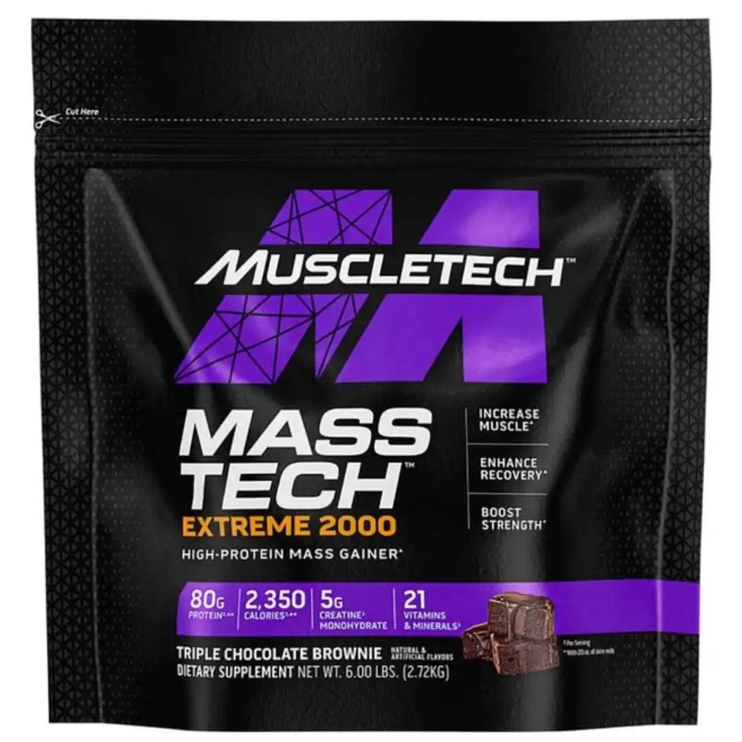 MuscleTech Mass Gainer   Tech Extreme 2000 6 lb   Triple Chocolate Brownie
