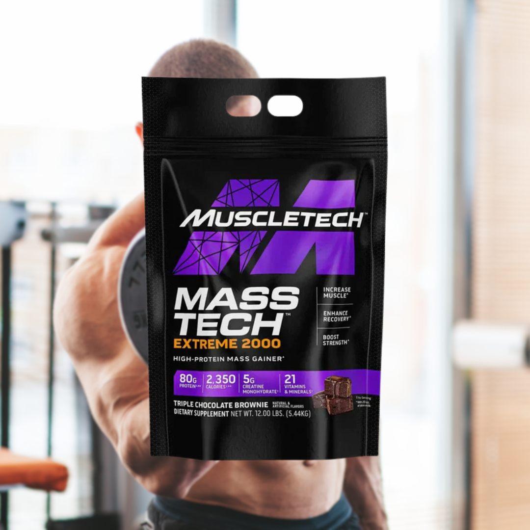 MuscleTech Mass Gainer  Tech Extreme 2000 12 lb   Triple Chocolate Brownie