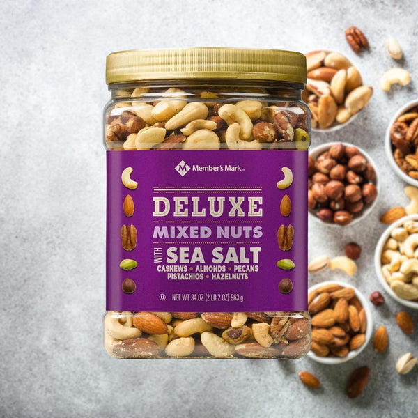 Nueces Mixtas Members Mark Deluxe Sea Salt Frutos Secos 963 g